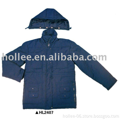 heavy blue winter parka